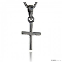 Sterling Silver Teeny Cross Pendant, 3/4 in tall