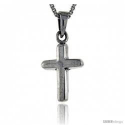 Sterling Silver Small Cross Pendant, 3/4 in tall