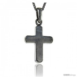 Sterling Silver Polished Cross Pendant, 1 in tall