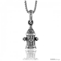 Sterling Silver Fire Hydrant Pendant, 1/2 in