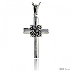 Sterling Silver Cross Pendant, 1 1/2 in tall