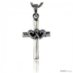 Sterling Silver St. Valentine Cross Pendant, 1 1/8 in tall