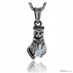 Sterling Silver Cat Pendant, 3/4 in tall -Style Pa123