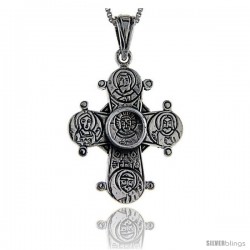 Sterling Silver 4-Way Cross Pendant, 1 1/2 in tall