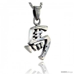 Sterling Silver Chinese Character for MA Family Name Charm, 1 in tall