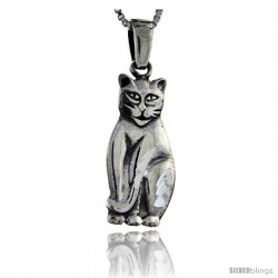 Sterling Silver Cat Pendant, 1 1/2 in tall -Style Pa120