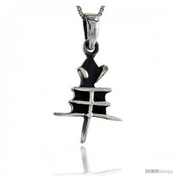 Sterling Silver Chinese Character for the Year of the GOAT Horoscope Charm, 1 1/4 in tall