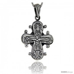 Sterling Silver Crucifix Pendant, 1 3/8 in tall -Style Pa1288