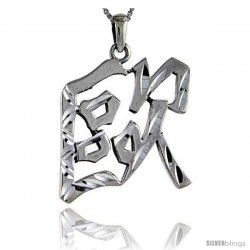 Sterling Silver Chinese Character for AUR Family Name Charm, 1 1/2 in tall
