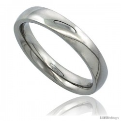 Surgical Steel 4mm Domed Wedding Band Thumb Ring Comfort-Fit High Polish