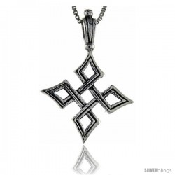 Sterling Silver Quaternary Celtic Knot Cross Pendant, 1 1/2 in tall