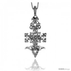 Sterling Silver Celtic Cross Pendant, 2 3/8 in tall