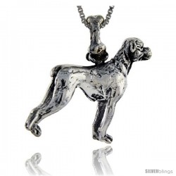 Sterling Silver Boxer Dog Pendant