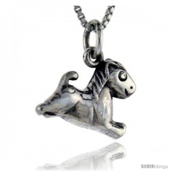 Sterling Silver Horse Pendant, 5/8 in tall -Style Pa105