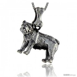 Sterling Silver Bulldog Dog Pendant