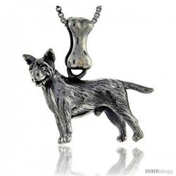 Sterling Silver Bull Terrier Dog Pendant