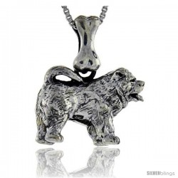 Sterling Silver Chow Chow Dog Pendant