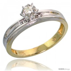 10k Yellow Gold Diamond Engagement Ring, 1/8inch wide -Style Ljy120er