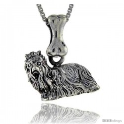 Sterling Silver Yorkshire Terrier Dog Pendant