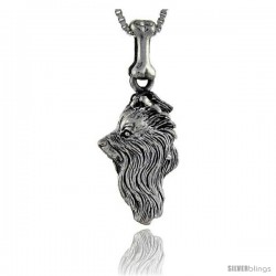 Sterling Silver Yorkshire Terrier Dog Pendant -Style Pa1027