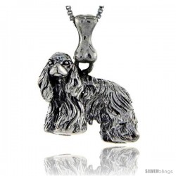 Sterling Silver American Cocker Dog Pendant