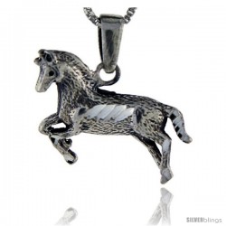 Sterling Silver Horse Pendant, 3/4 in tall - Style PA107