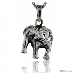 Sterling Silver Bulldog Pendant, 1 in tall