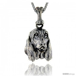 Sterling Silver Basset Hound Dog Pendant -Style Pa1037