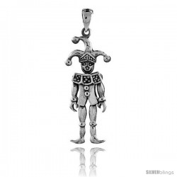Sterling Silver High Polished Movable Clown Pendant -Style P3132