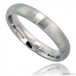 Surgical Steel 4mm Domed Wedding Band Thumb Ring Comfort-Fit Matte Finish