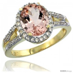 10k Yellow Gold Ladies Natural Morganite Ring oval 10x8 Stone