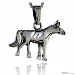 Sterling Silver Horse Pendant, 1 in tall