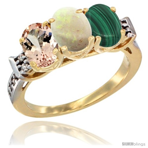 https://www.silverblings.com/64334-thickbox_default/10k-yellow-gold-natural-morganite-opal-malachite-ring-3-stone-oval-7x5-mm-diamond-accent.jpg