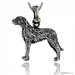 Sterling Silver Irish Wolfhound Dog Pendant