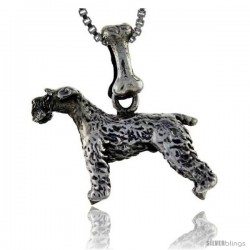 Sterling Silver Kerry Blue Terrier Dog Pendant