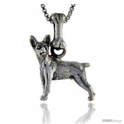 Sterling Silver Miniature Pinscher Dog Pendant