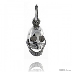 Sterling Silver High Polished Movable Skull Pendant