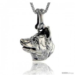 Sterling Silver Norwegian Elkhound Dog Pendant -Style Pa1011