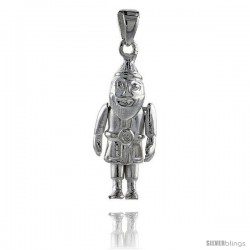 Sterling Silver High Polished Movable Santa Claus Pendant