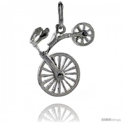 Sterling Silver High Polished Movable Bicycle Pendant