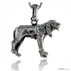 Sterling Silver Bloodhound Dog Pendant