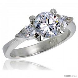 Sterling Silver 1.25 Carat Size Brilliant Cut Cubic Zirconia Bridal Ring -Style Rcz357