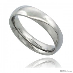 Surgical Steel 5mm Domed Wedding Band Thumb Ring Comfort-Fit High Polish