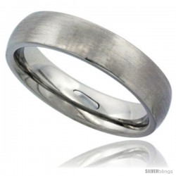 Surgical Steel 5mm Domed Wedding Band Thumb Ring Comfort-Fit Matte Finish