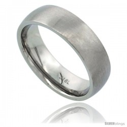 Surgical Steel 6mm Domed Wedding Band Thumb Ring Comfort-Fit Matte Finish