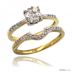 14k Gold 2-Pc. Diamond Engagement Ring Set w/ 0.34 Carat Brilliant Cut ( H-I Color VS2-SI1 Clarity ) Diamonds, 1/4 in. (6mm)