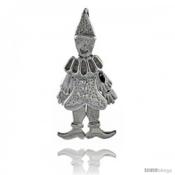 Sterling Silver High Polished Small Movable Clown Pendant