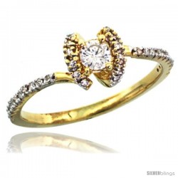14k Gold Solitaire Diamond Engagement Ring w/ 0.28 Carat Brilliant Cut ( H-I Color VS2-SI1 Clarity ) Diamonds, 9/32 in. (7mm)