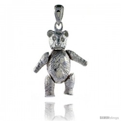 Sterling Silver Medium Movable Teddy Bear Pendant