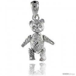 Sterling Silver Small Movable Teddy Bear Pendant